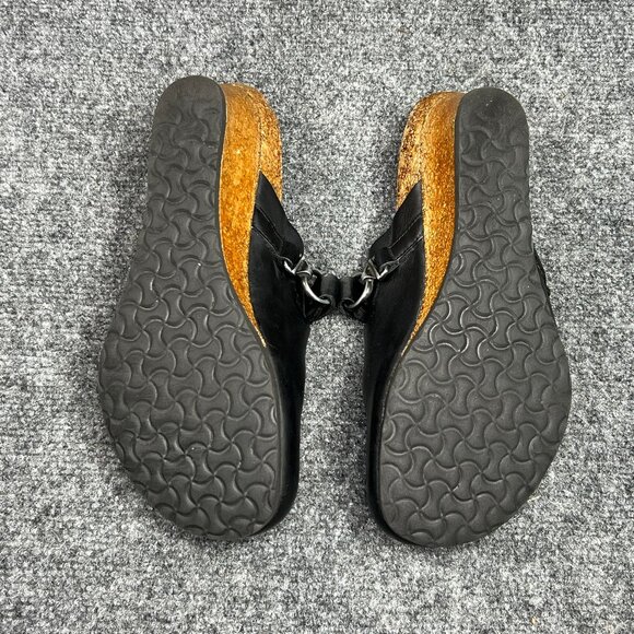 Papillio By Birkenstock Dana Wedge Clogs Women's 8 Black Leather Slip On Sandals - Picture 10 of 13